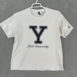 H&M Divided Yale University Mens Large White Graphic Tee EST 1701 Excellent